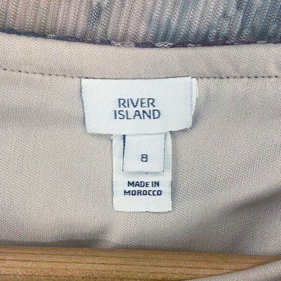 River Island Floral Bateau Neck Long Sleeve Mesh Sheer Fairy Y2K Top Pink US 4 - Picture 5 of 12